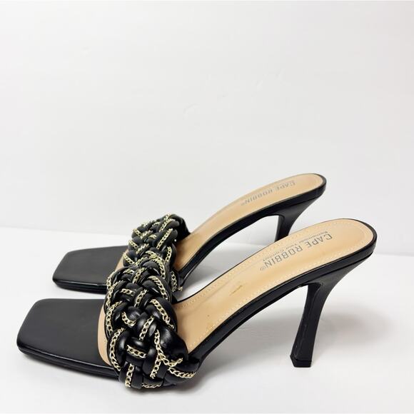 CAPE ROBBIN TILIO FAUX LEATHER DRESSY HEEL BLACK SIZE 10 NO BOX - Picture 2 of 8